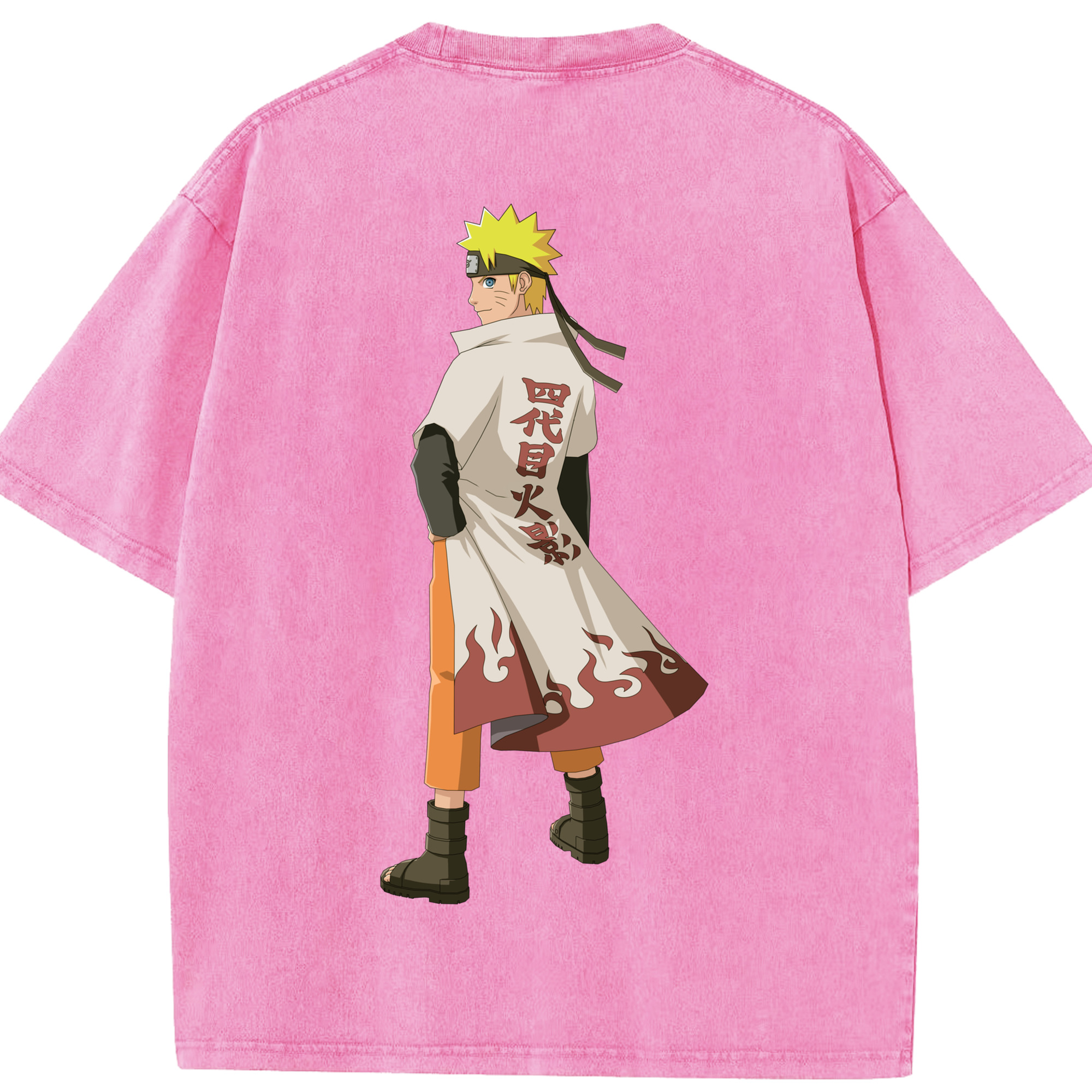 （画像用） NARUTO -ナルト- うずまき ナルト Uzumaki Naruto 綿100% ヴィンテージ風 半袖Tシャツ（背面プリント）
